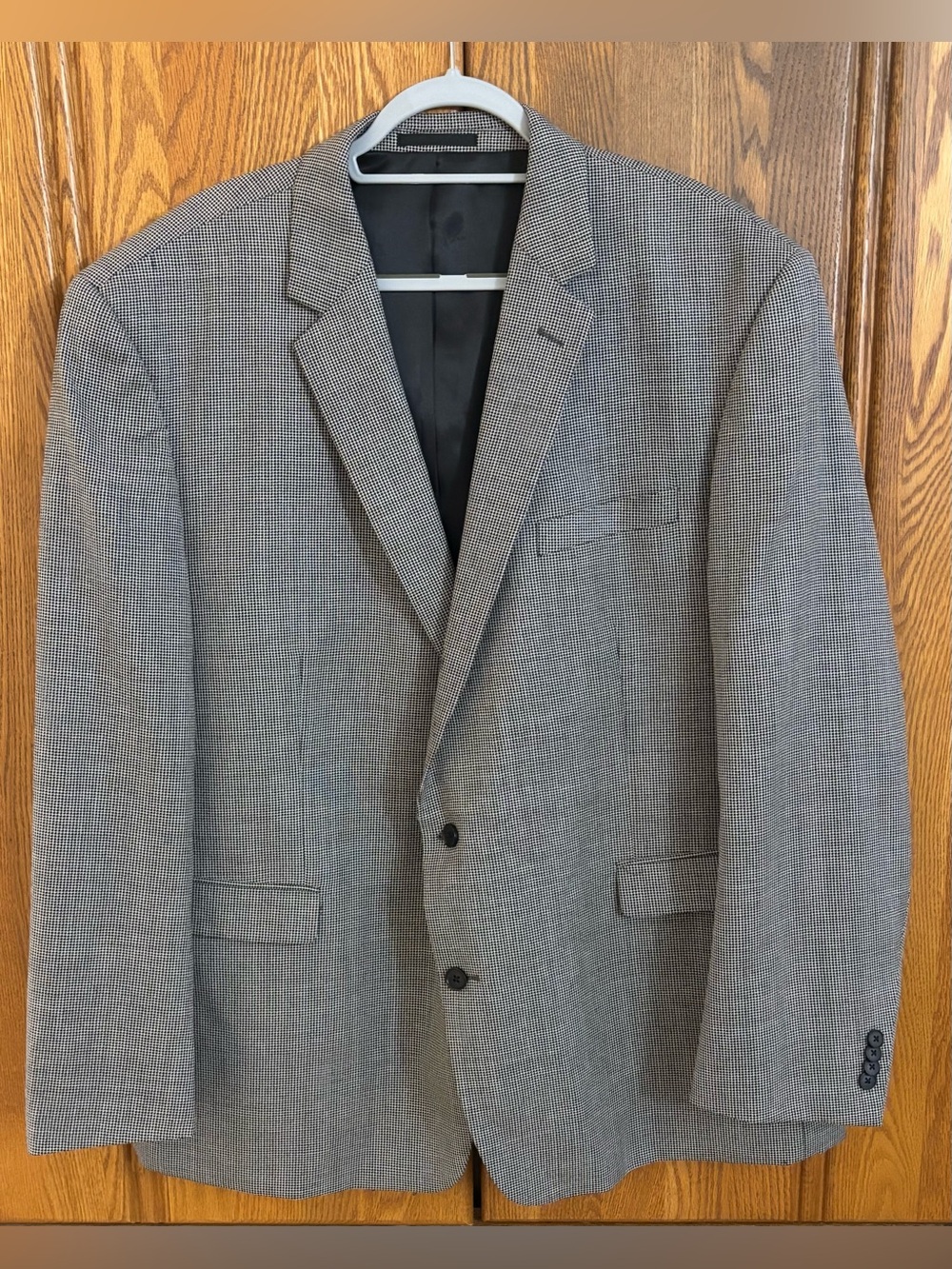 Kenneth Cole New York Black and Cream Sport Coat - Subtle Check